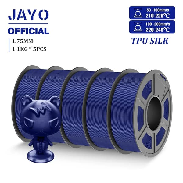 3D Printer Filament, TPU SILK 1,75 mm, Høj Fleksibilitet,TPU SILK Mørkeblå