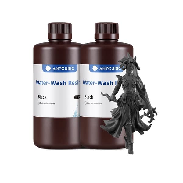 LCD 3D Printer Resin, Vandopløselig, 405nm Kompatibilitet,Sort 2kg