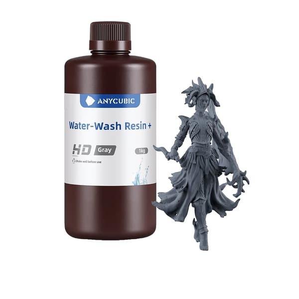 ANYCUBIC 3D Print Harpiks, Vandvaskbar Klar, UV Harpiks HD Grå,Vandvask HD Gy 3kg