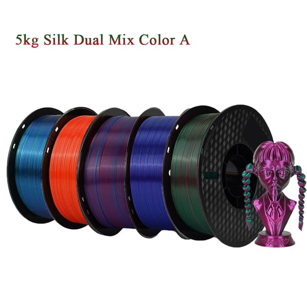 3D-printer filament, PLA-materiale, 1,75 mm diameter, forskellige farvemix,5kg Dual MIX A
