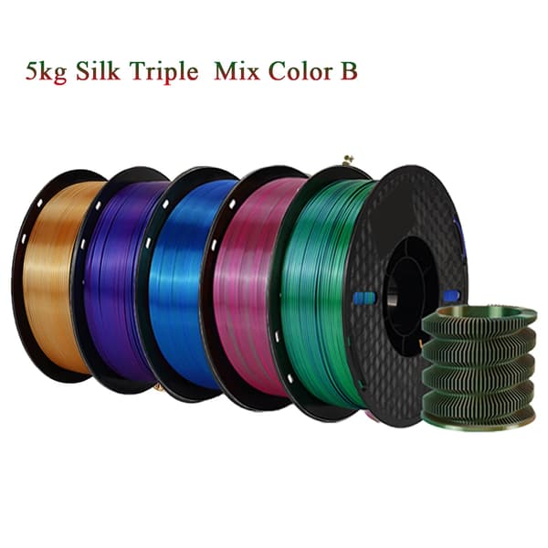 3D-skrivarfilament, PLA-material, 1,75 mm diameter, olika färgblandningar,5kg Triple MIX B