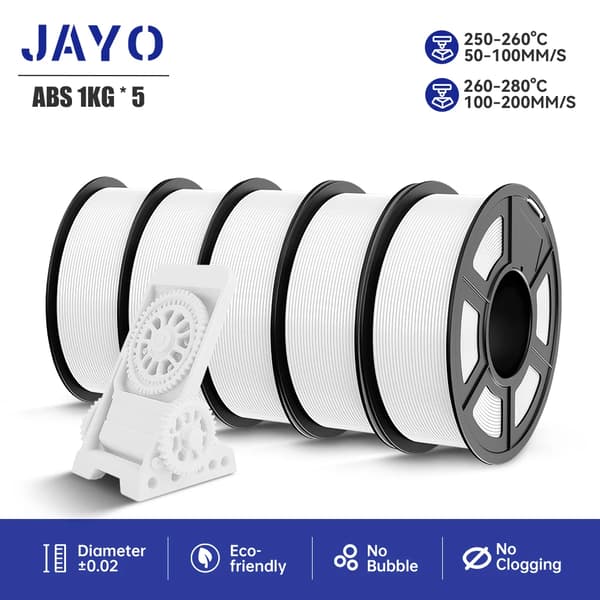 3D Utskriftsfilament, Miljövänligt, Ingen Bubblor,ABS-Vit-5KG