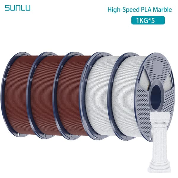 PLA Marmor Filament, 1,75 mm Diameter, Højhastighedsprint, Naturlig Marmortekstur,3BR 2OM