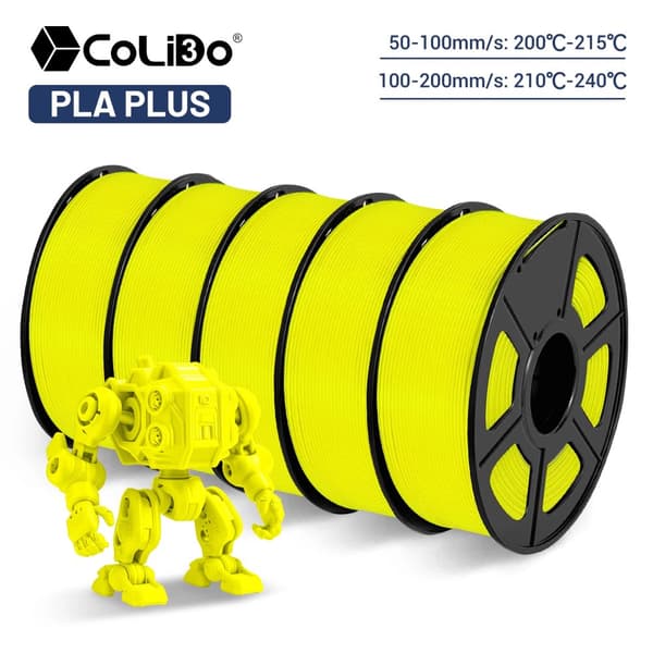 3D Filament, Diameter 1,75 mm, Utskriftshastighet 50-100 mm/s, Utskriftstemperatur 200°C-215°C,5GUL