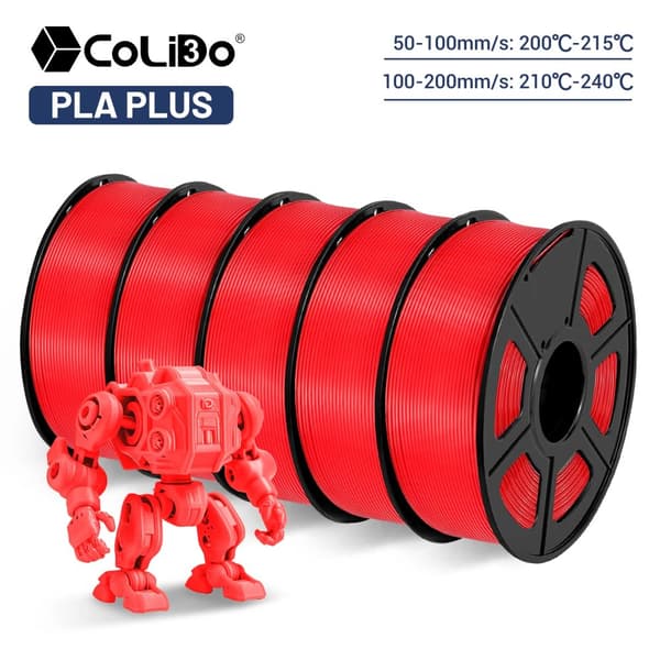 3D Filament, Diameter 1,75 mm, Udskrivningshastighed 50-100 mm/s, Udskrivningstemperatur 200°C-215°C,5RØD