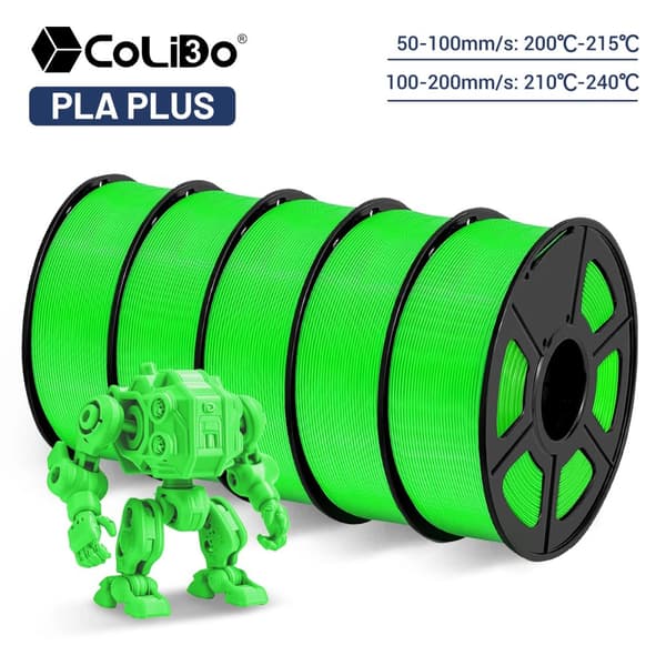 3D Filament, Diameter 1,75 mm, Udskrivningshastighed 50-100 mm/s, Udskrivningstemperatur 200°C-215°C,5GRØN