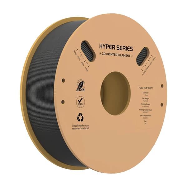 3D-printfilament, 1,75 mm diameter, solid form, høj fluiditet,sort