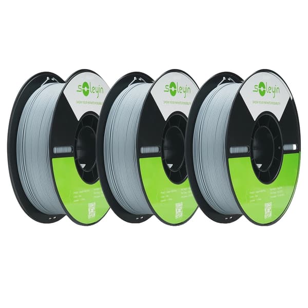 3D-printer filament, 1,75 mm diameter, miljøvenligt materiale, holdbar printkvalitet,3kg Grå