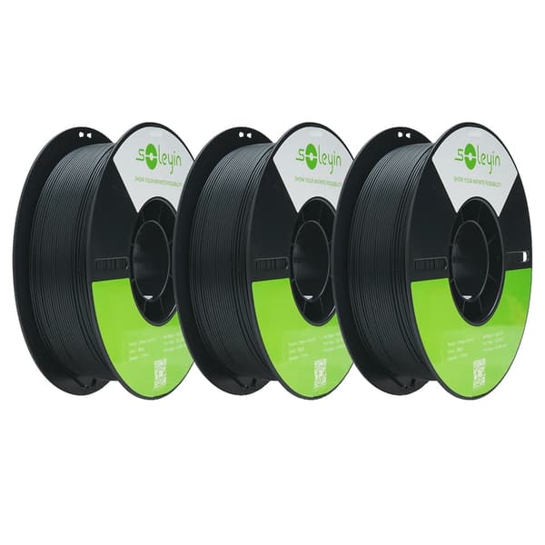 3D-skrivarfilament, 1,75 mm diameter, miljövänligt material, hållbar utskriftskvalitet,3kg Svart