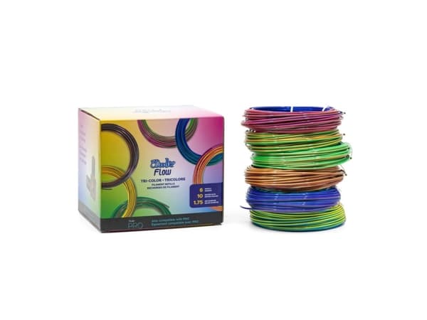 3Doodler FLOW-TRIFILLS 3D printing material Polylactic acid (PLA) Black, Blue, Copper, Gold, Green, Purple, Red 260 g