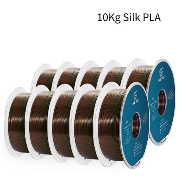 3D Silk PLA -filamentti, 1,75 mm halkaisija, 200-220 °C tulostuslämpötila,Silkkipronssi sateenkaari