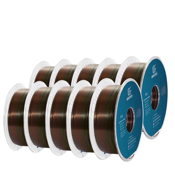 3D Silk PLA -filamentti, 1,75 mm halkaisija, 200-220 °C tulostuslämpötila,Silkkipronssi sateenkaari