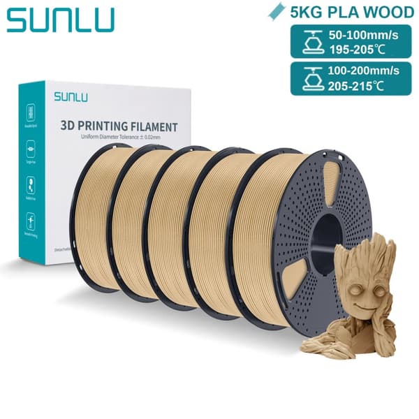 3D-printfilament, træeffekt, 1 kg spole, 1,75 mm diameter,Maple træ