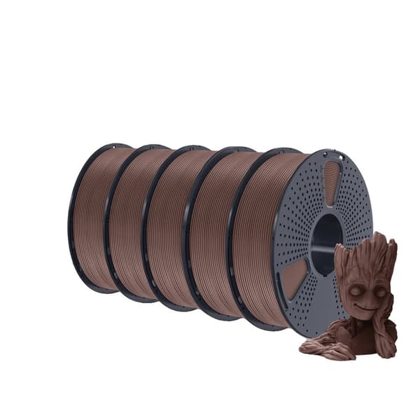 3D-printfilament, træeffekt, 1 kg spole, 1,75 mm diameter,Træfarve kirsebær