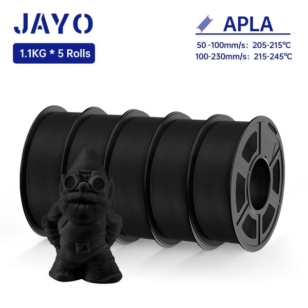 PLA 3D Printer Filament, 1,75 mm Diameter, 1,1 KG Vægt, Anti-String Teknologi,APLA Sort