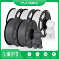 Miniatyrbild 2 av 2: PLA Matte 3D-skrivarfilament, 1,1 kg vikt, jämn utskrift,3WT2GY