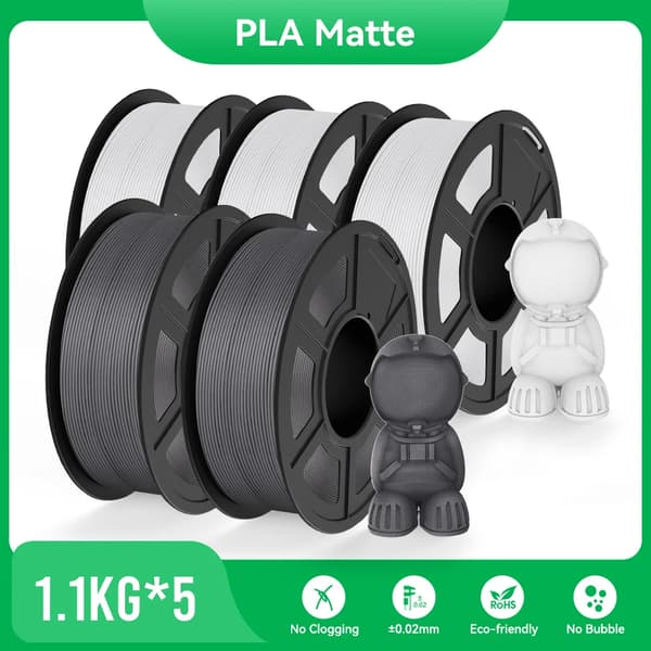 PLA Matte 3D-skrivarfilament, 1,1 kg vikt, jämn utskrift,3WT2GY