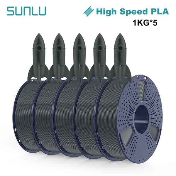 SUNLU PLA Filament, Høj Hastighed 1,75 mm, 1 KG Vægt,5 HSPLA Grå