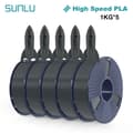 Miniatyrbillede 2 af 2: SUNLU PLA Filament, Høj Hastighed 1,75 mm, 1 KG Vægt,5 HSPLA Grå