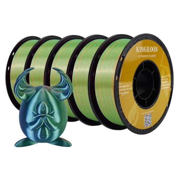 3D-skrivartråd, Sidenfinish, Inga bubblor, Blå Grön Orange