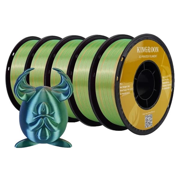 3D-skrivartråd, Sidenfinish, Inga bubblor, Blå Grön Orange