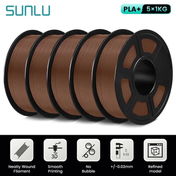 PLA PLUS filament, præcis tolerance ±0,02 mm, optimal printtemperatur 205-215℃,PLA PLUS Chokolade