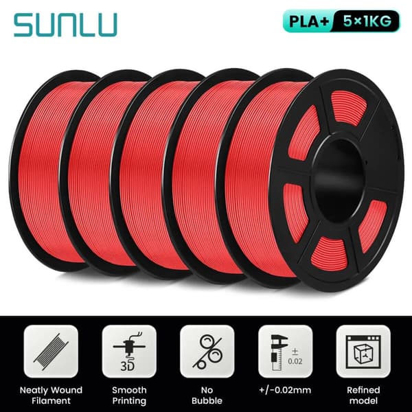 PLA PLUS Filament, Precis Tolerans ±0,02MM, Optimal Utskriftstemperatur 205-215℃,PLA PLUS Körsbärsröd