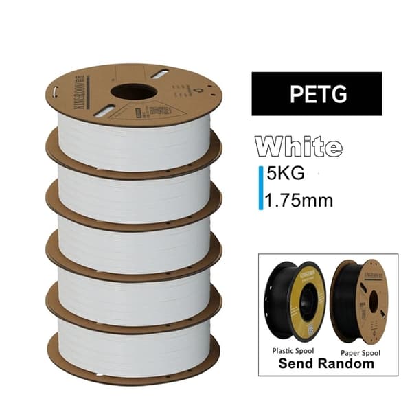 3D-skrivarfilament, mångsidiga materialalternativ, flera färgval,PETG Vit 5KG