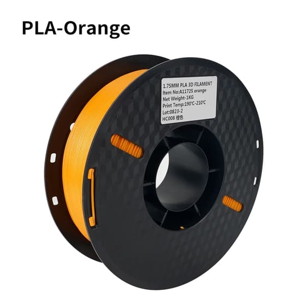 PLA Filament, 3KG Kapacitet, 175mm Diameter, 3KG appelsin