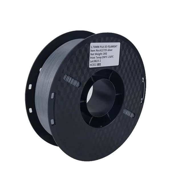 PLA Filament, 3KG Kapacitet, 175mm Diameter, 3KG sølv