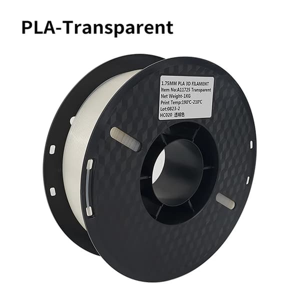 PLA Filament, 3KG Kapacitet, 175mm Diameter, 3KG gennemsigtig