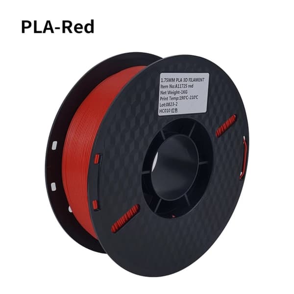 PLA Filament, 3KG Kapacitet, 175mm Diameter, 3KG rød