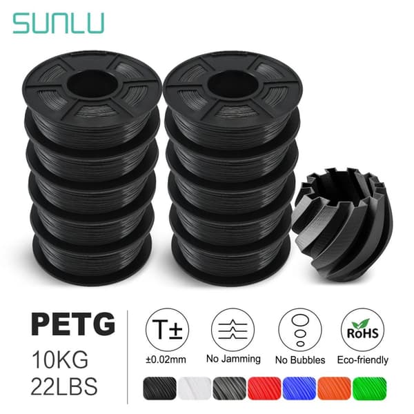 PETG 3D-printer filament, 1,75MM diameter, nul bobler, 10KG vægt,PETG GRÅ 10KG