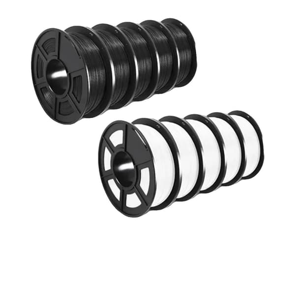 PETG 3D-skrivartråd, 1,75MM Diameter, Noll Bubblor, 10KG Vikt,PETG 5 kilo svart vit