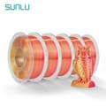Miniatyrbillede 2 af 2: SUNLU PLA+ Silk Rainbow 3D Filament, 1KG Vægt, 1,75mm Diameter,5 stk. silke RD GD