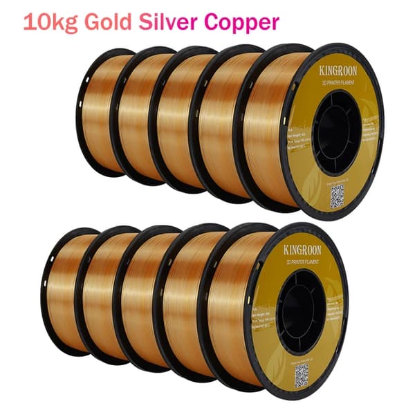 3D Printer Filament, Tri-Color Silk PLA, 175mm Diameter, Speciel Farve, Guld Sølv Kobber