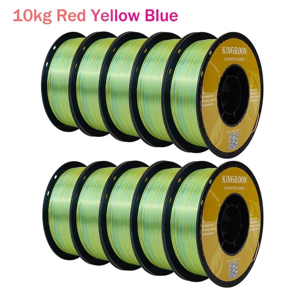3D Printer Filament, Tri-Color Silk PLA, 175mm Diameter, Speciel Farve, Rød Gul Blå