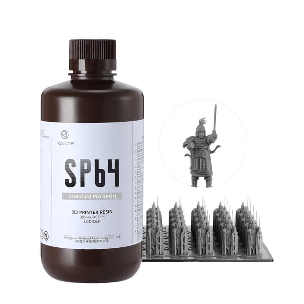 3D-printerharp, mat finish, skarpe detaljer,SP64-Grå-1000G