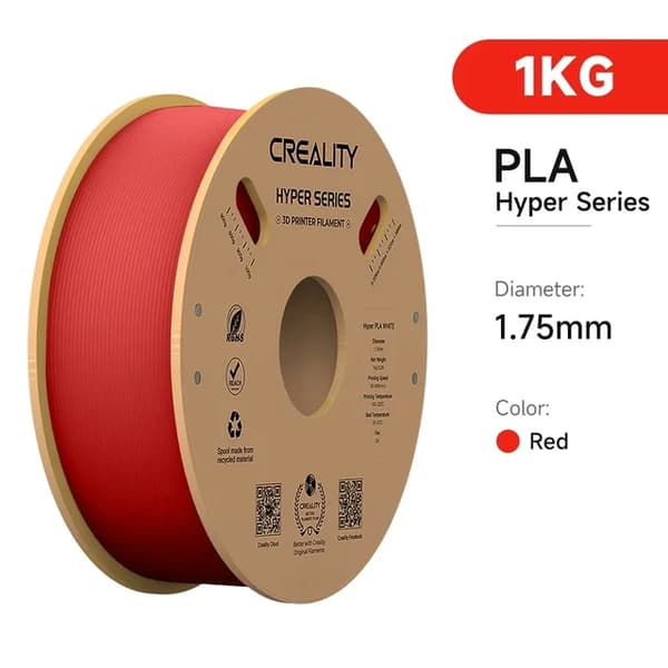 3D Printer Filament, Højhastighedsudskrivning, Dimensionel Nøjagtighed, 1KG Rød Hyper PLA