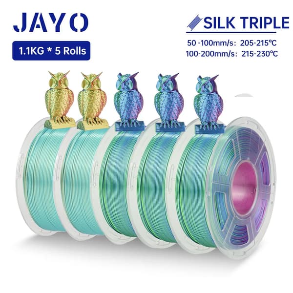 JAYO Rainbow 3D Printer Filament, Dobbelt Farvevalg, 1,75 mm Diameter,SILKTR Mix-1 5ruller