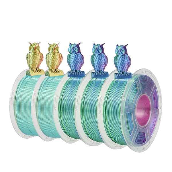 JAYO Rainbow 3D Printer Filament, Dobbelt Farvevalg, 1,75 mm Diameter,SILKTR Mix-1 5ruller
