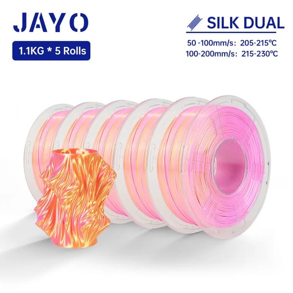 JAYO Rainbow 3D-skrivartillbehör, Dubbel färgalternativ, 1,75 mm diameter,SILKE Rosa Guld
