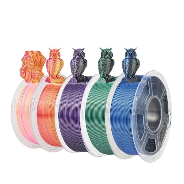 JAYO Rainbow 3D Printer Filament, Dobbelt Farvevalg, 1,75 mm Diameter,SILKDC Mix-3 5ruller