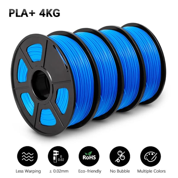 PLA+ 3D-skrivartråd, miljövänlig, 1,75 mm ±0,02 mm,PLAPLUS Blå 4Rullar