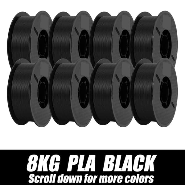 PLA 3D-skrivartillbehör, 1,75 mm diameter, ±0,03 mm tolerans,PLA SVART 8KG