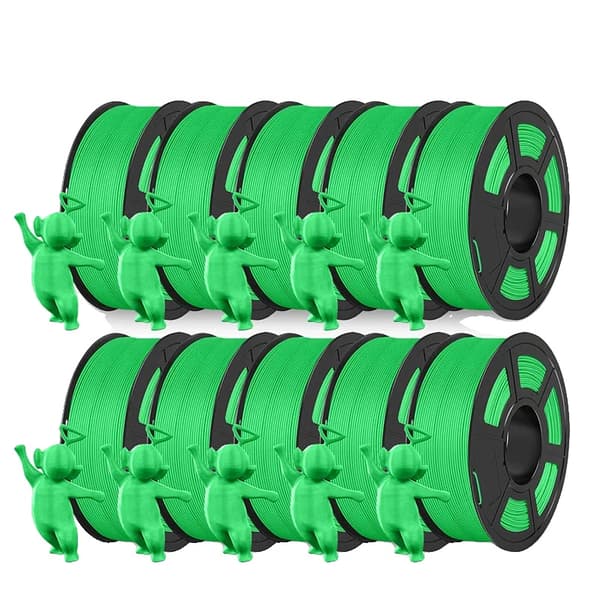 PLA Mat Filament 1,75mm, Ikke-Giftig, Bionedbrydelig, Høj Dimensionel Præcision,MATTE Grøn 10Rulle