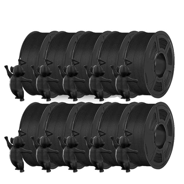 PLA Mat Filament 1,75mm, Ikke-Giftig, Bionedbrydelig, Høj Dimensionel Præcision,MATTE Sort 10Rulle