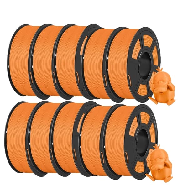 PLA Matt Filament 1,75mm, Icke-Giftig, Biologiskt Nedbrytbart, Hög Dimensionell Noggrannhet,MATTE Orange 10Rulle