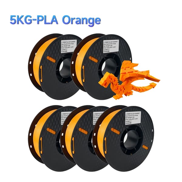 3D-tulostimen filamentti, sekoita värit, PLA-materiaali, 5KG oranssi