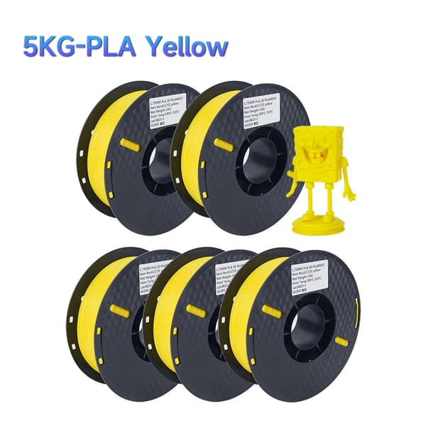 3D-skrivartråd, Blandade färger, PLA-material, 5KG gul